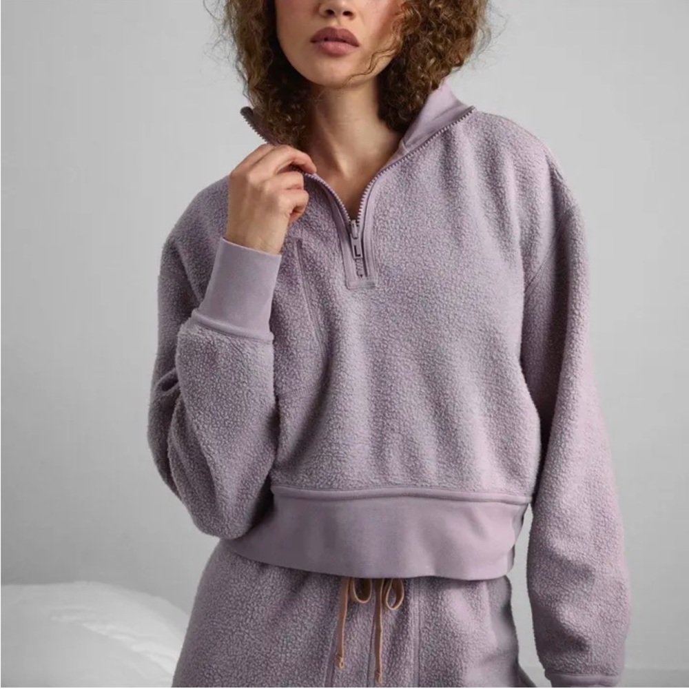 EUC SILKSWEATS™ REVERSIBLE HALF ZIP in Dawning Mist size Small